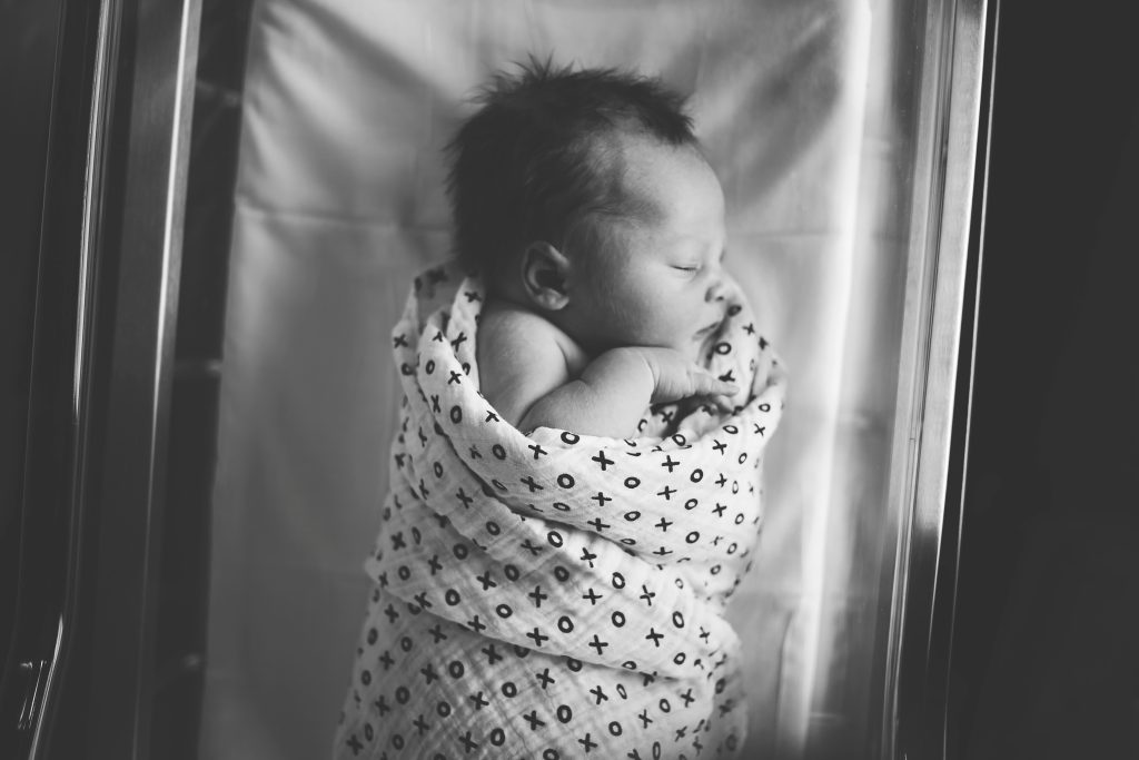 Baby in de wieg